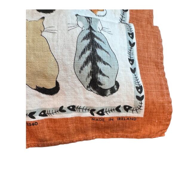 Vintage Ulster Weavers "Cats in Waiting" Tea‎ Towel 100% Linen Ireland - Picture 2 of 5